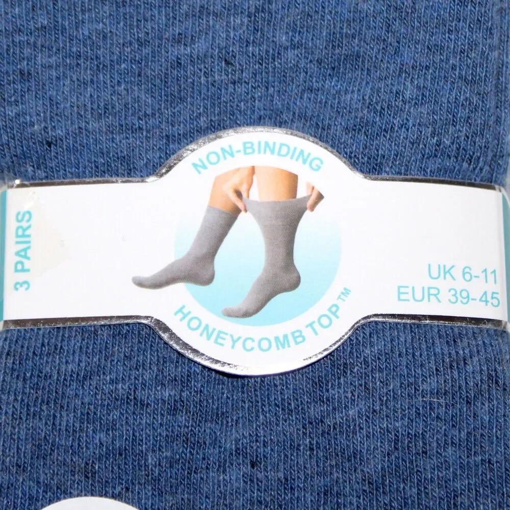 3 Pairs IOMI Diabetic Socks Men Foot Nurse blue black one size 7 - 11.5 Ankle